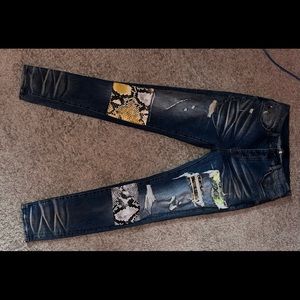 Amiri snakeskin print Jean